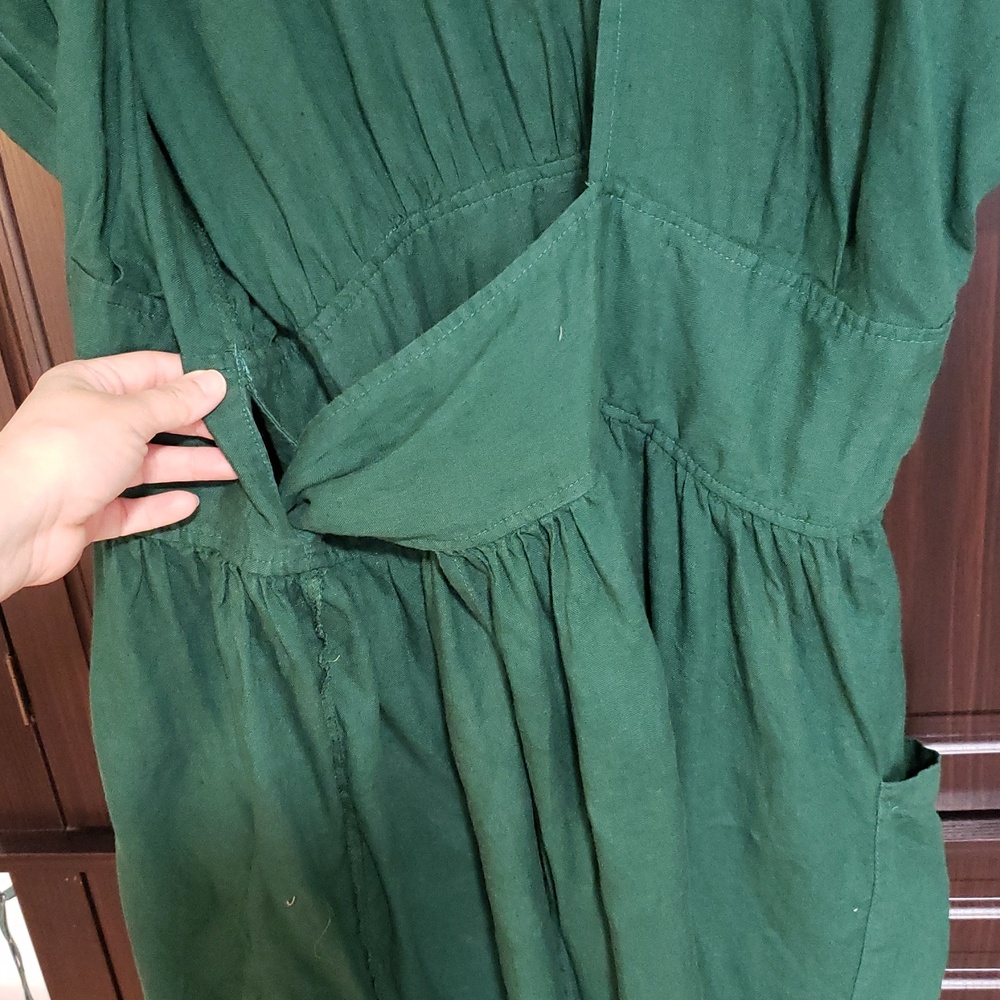 Seaside Tones Linen Kimono Wrap Dress - Picture 10 of 11
